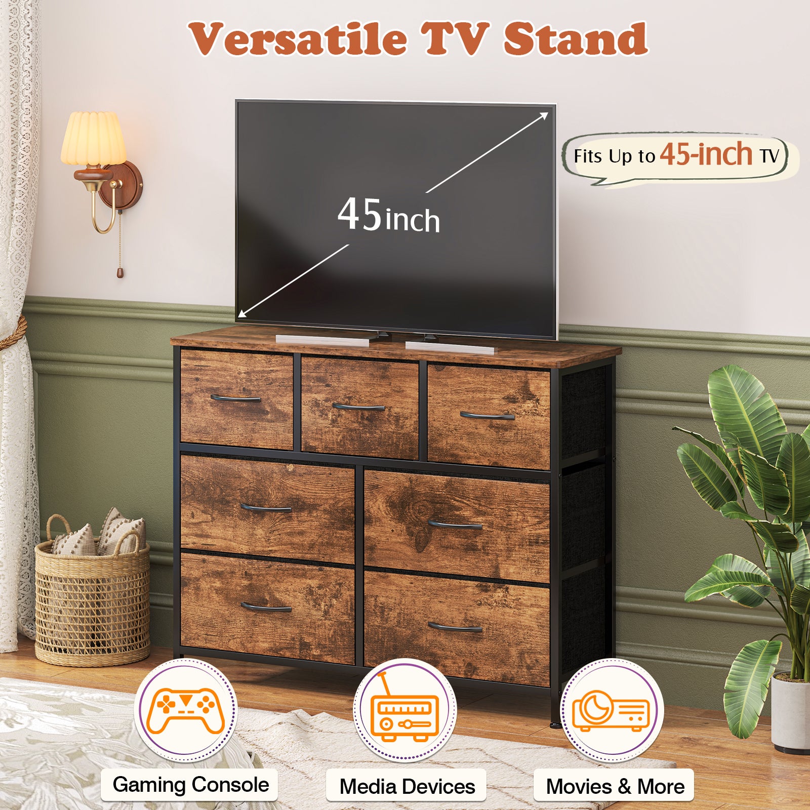 Shawken 7-Drawer Fabric Dresser, Large Storage Organizer