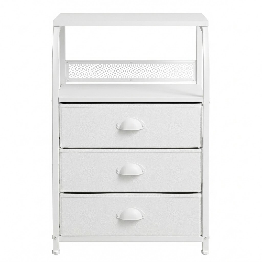 Shawken 3-Tier Curved Fabric Storage End Table