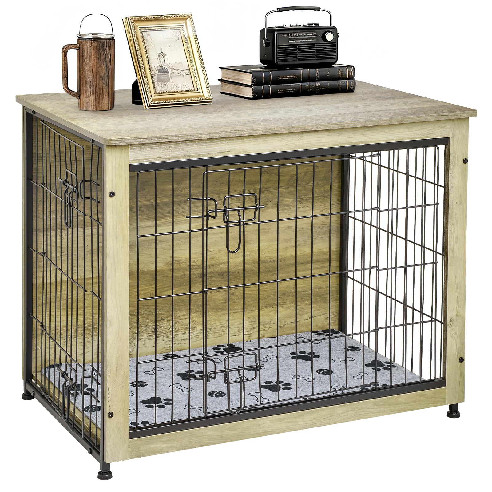 SHAWKEN 31.5" Medium Wooden Dog Crate Side Table
