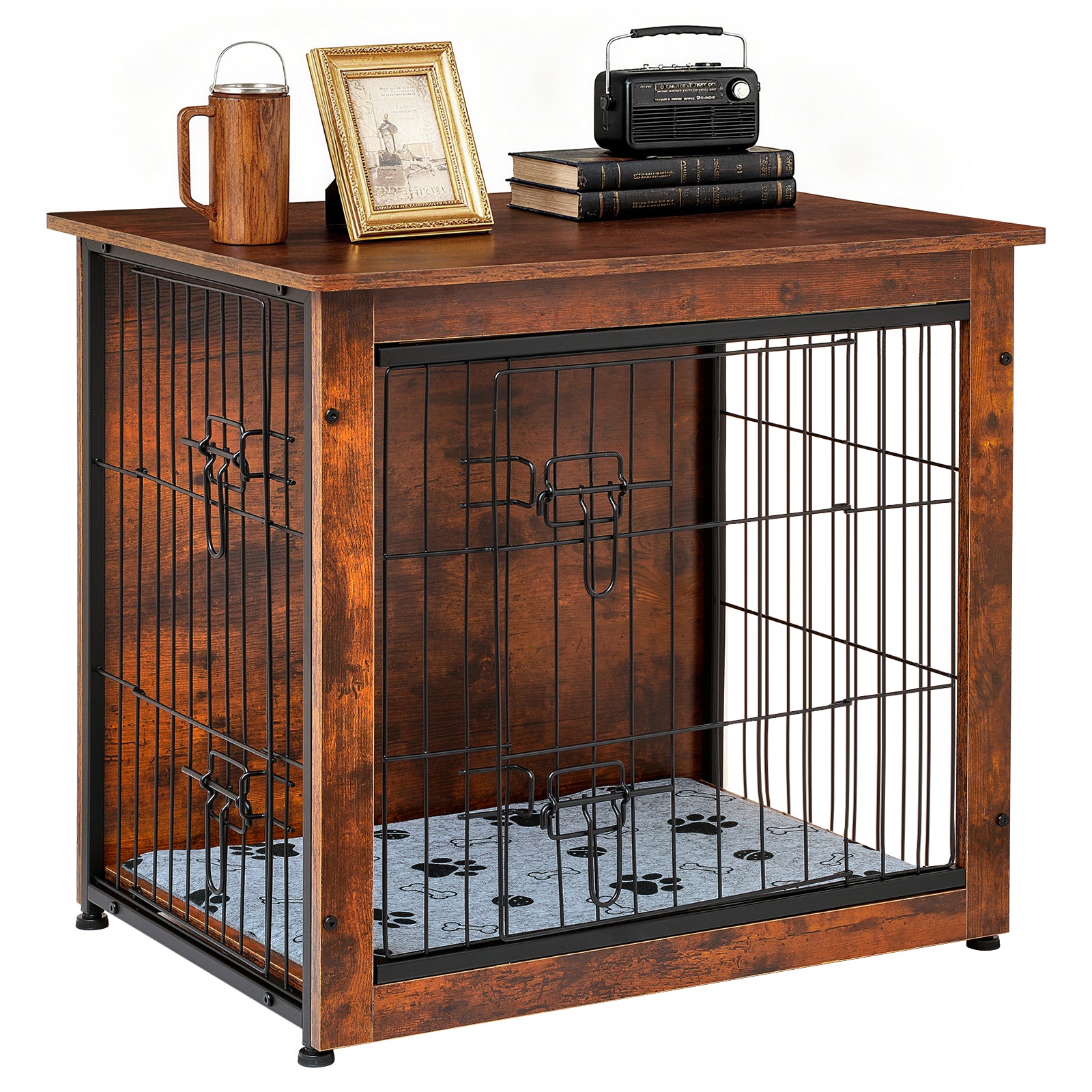 SHAWKEN 26.4" Small Wooden Dog Crate Side Table