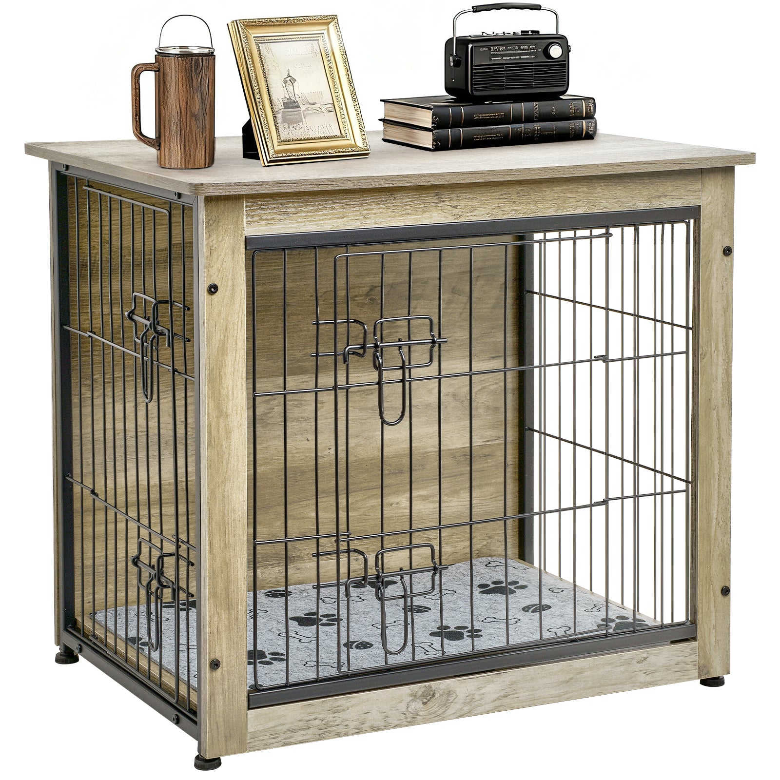 SHAWKEN 26.4" Small Wooden Dog Crate Side Table