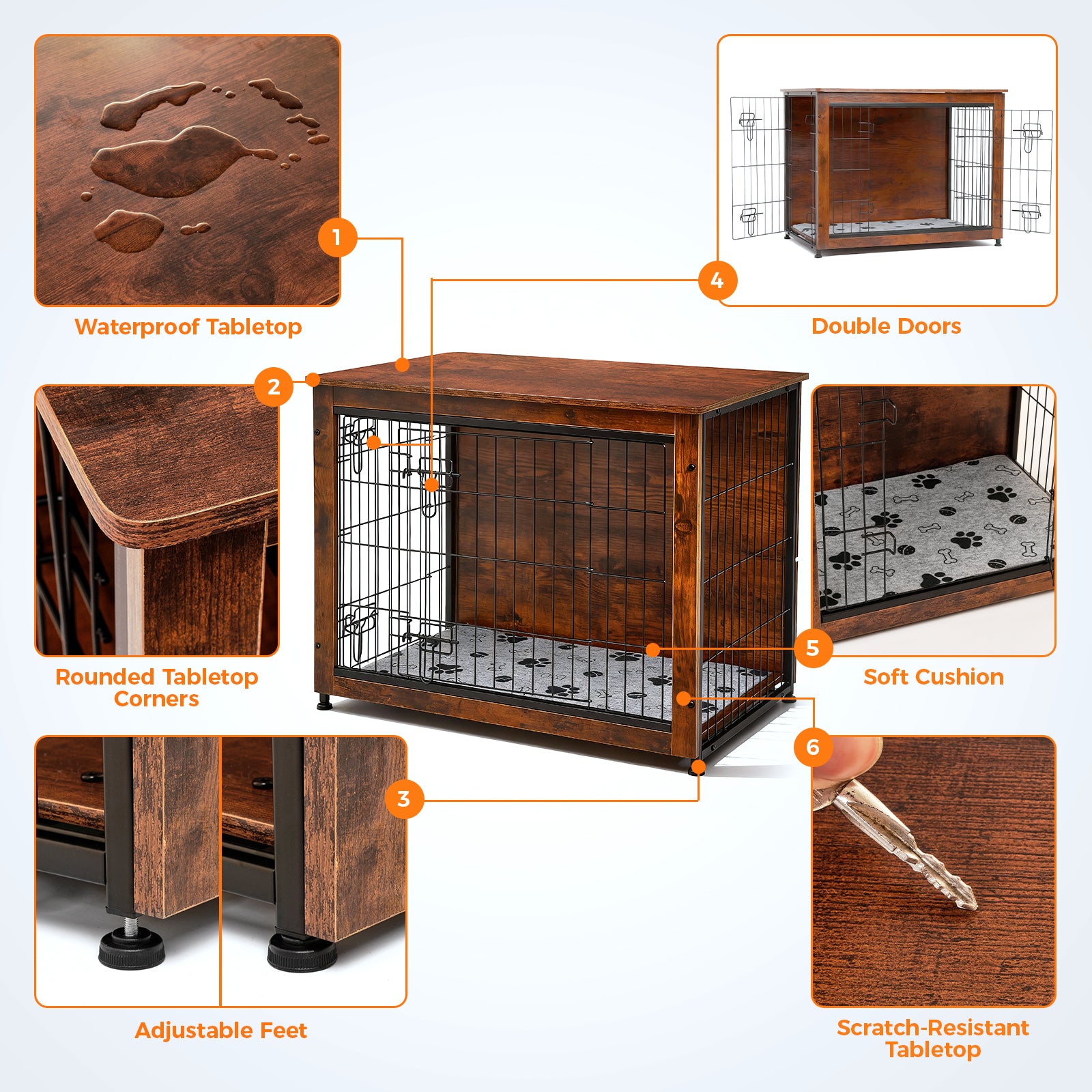 SHAWKEN 31.5" Medium Wooden Dog Crate Side Table