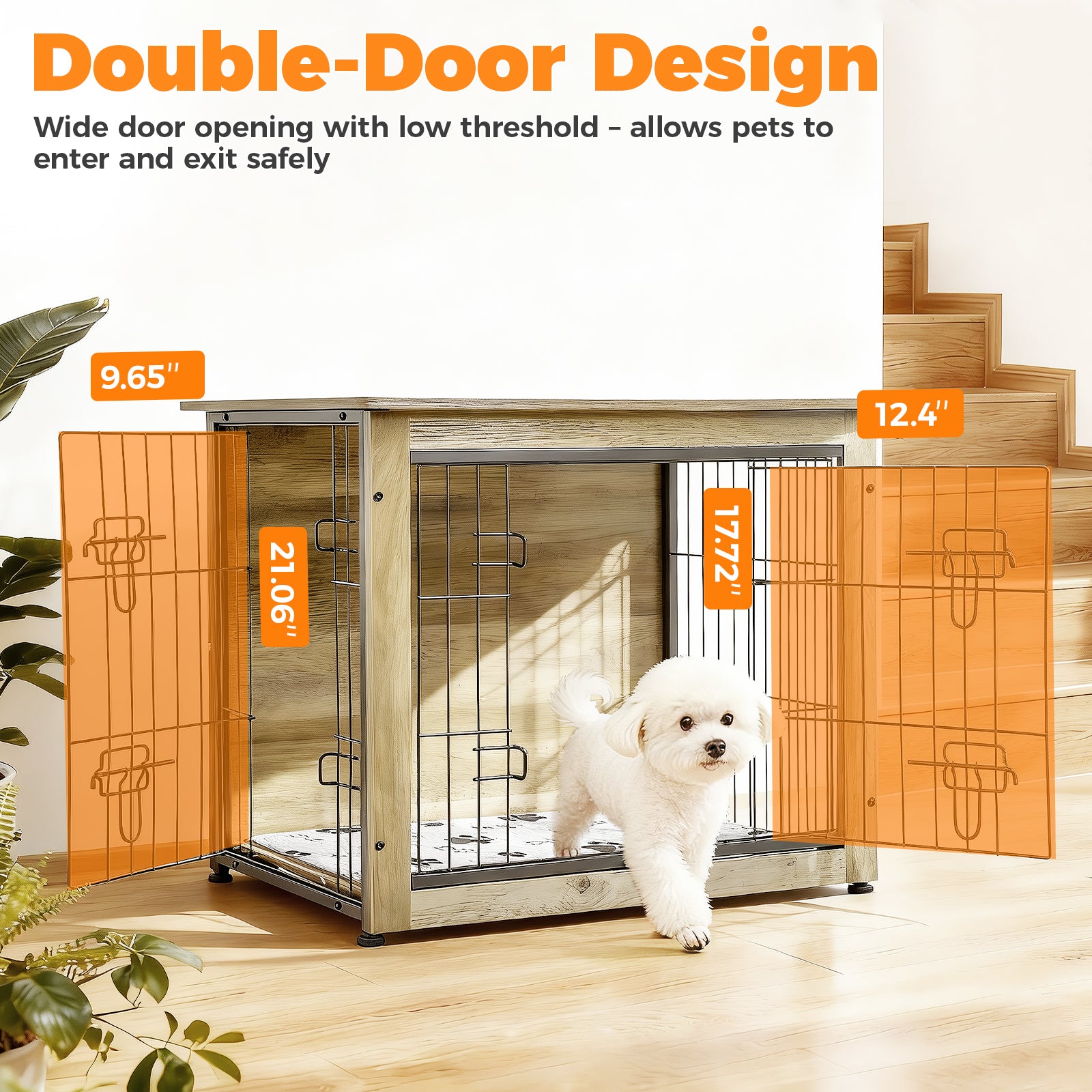 SHAWKEN 26.4" Small Wooden Dog Crate Side Table