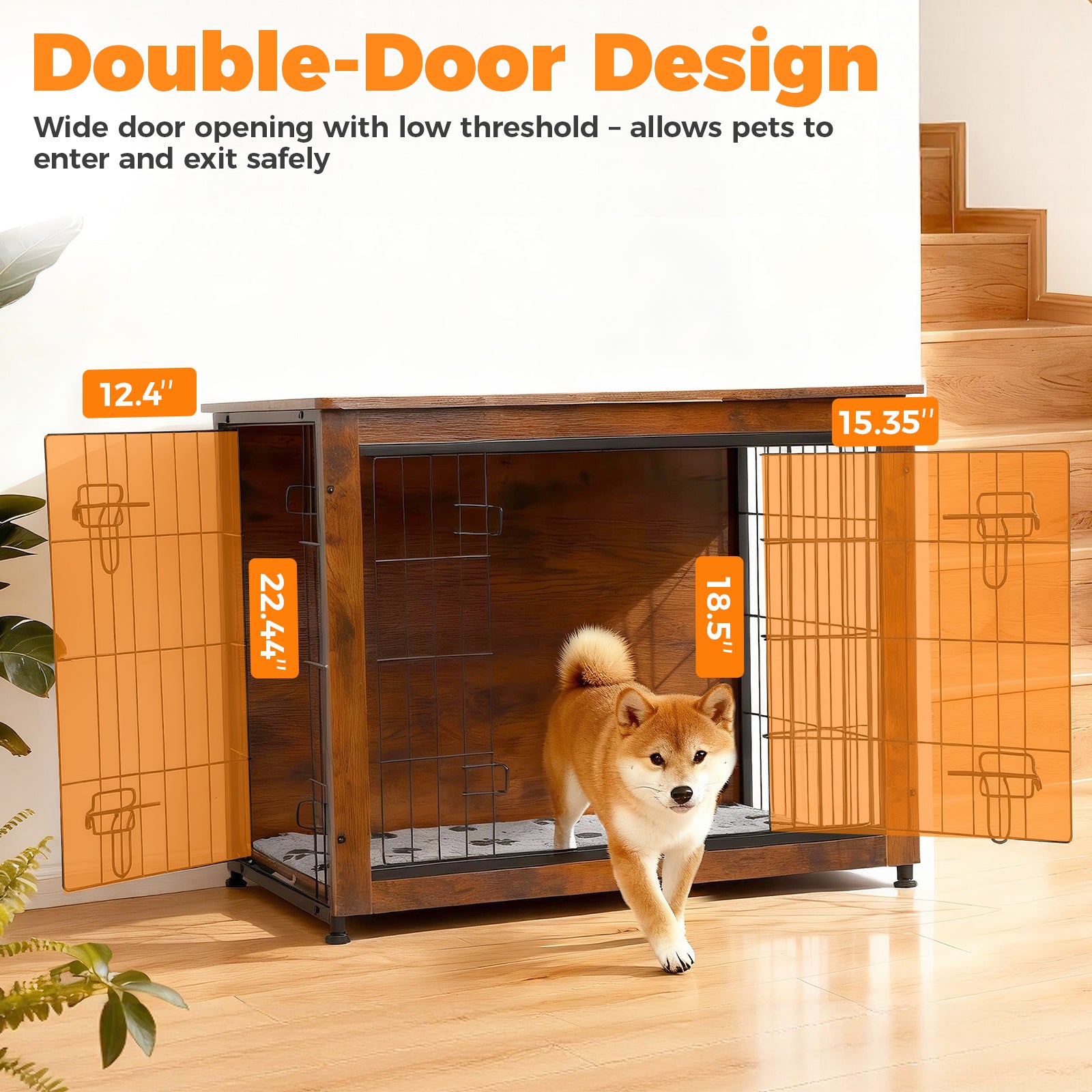 SHAWKEN 31.5" Medium Wooden Dog Crate Side Table
