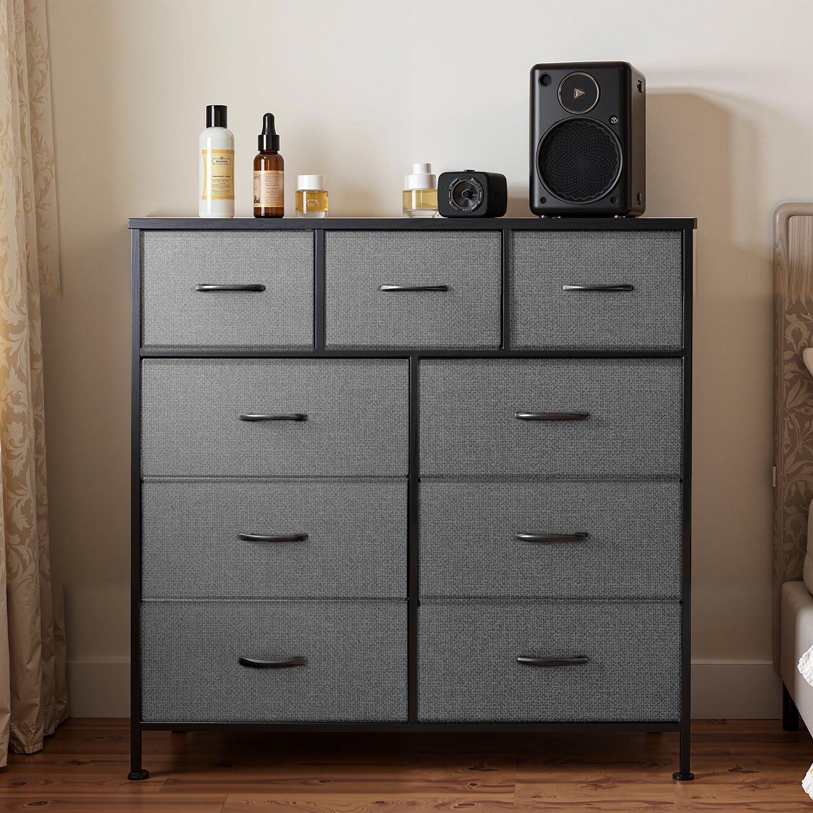 Shawken 9-Drawer Fabric Dresser, Tall Storage Organizer