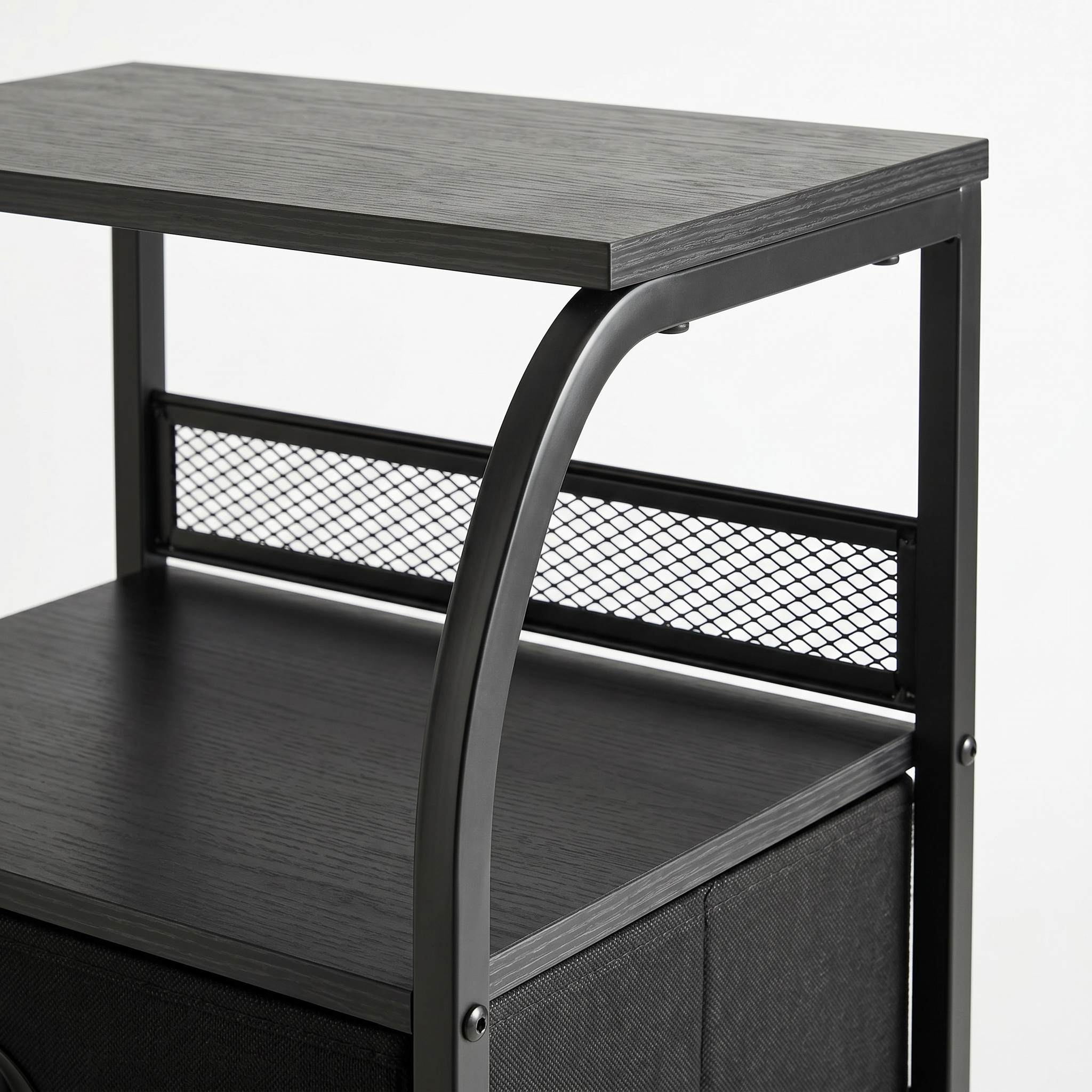 Shawken 3-Tier Curved Fabric Storage End Table