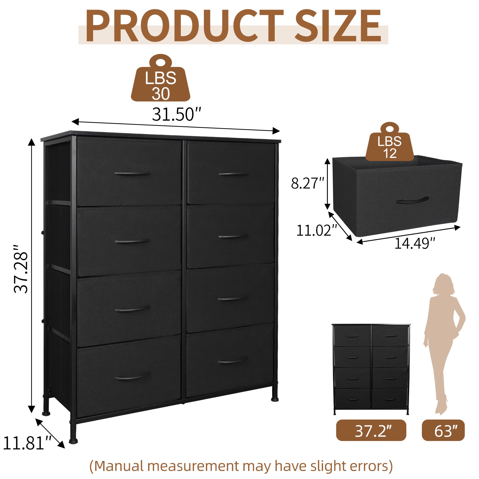Shawken 8-Drawer Fabric Storage Dresser