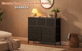7-Drawer Fabric Dresser & TV Stand – Steel Frame, Wood Top, Anti-Tip