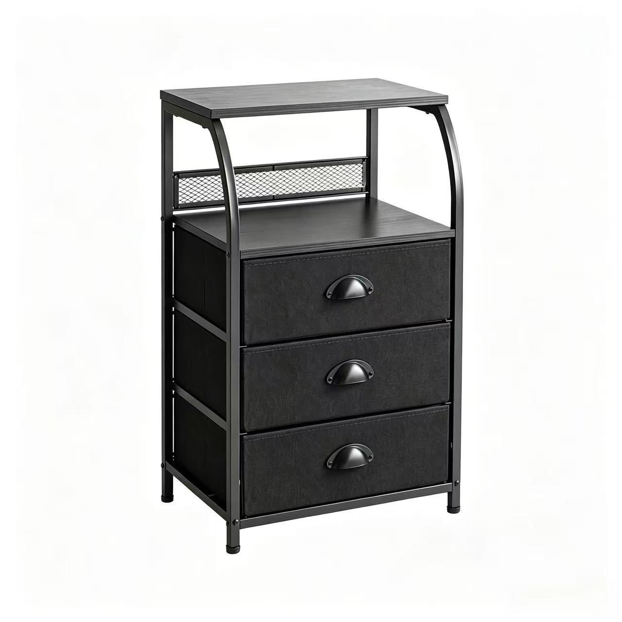 Shawken 3-Tier Curved Fabric Storage End Table